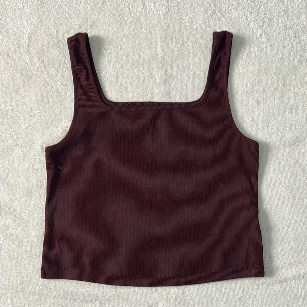 Old Navy Red Fitted Crop Tank Top